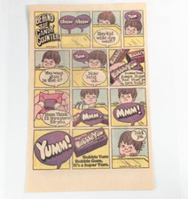 1982 Bubble Yum Retro Comic Ad | Laminated Vintage Candy Display Promo