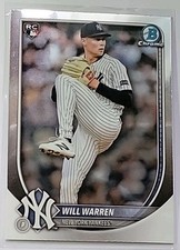 Will Warren 2025 Bowman Chrome Rookie Card #79 New York Yankees. rookie card picture