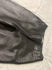 Hugo Buscati 100 Leather Pants Women Size 6 Black low waist Straight Leg