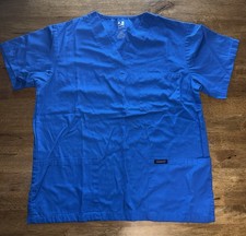 Dagacci Blue Medical Scrubs Set Unisex Size M Cotton Blend Polyester Solid