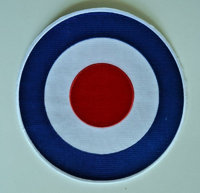 GROSSER RAF TARGET BACK PATCH MODS THE JAM SCOOTERS SKA SEW - BÜGELBILD PATCH NEU