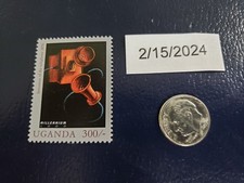 Alexander Graham Bell Invents the Telephone 1876 Uganda Perforated Stamp