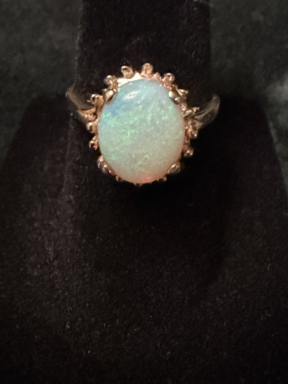 Antique Solid Gold Opal Ring Victorian Cathedral … - image 7