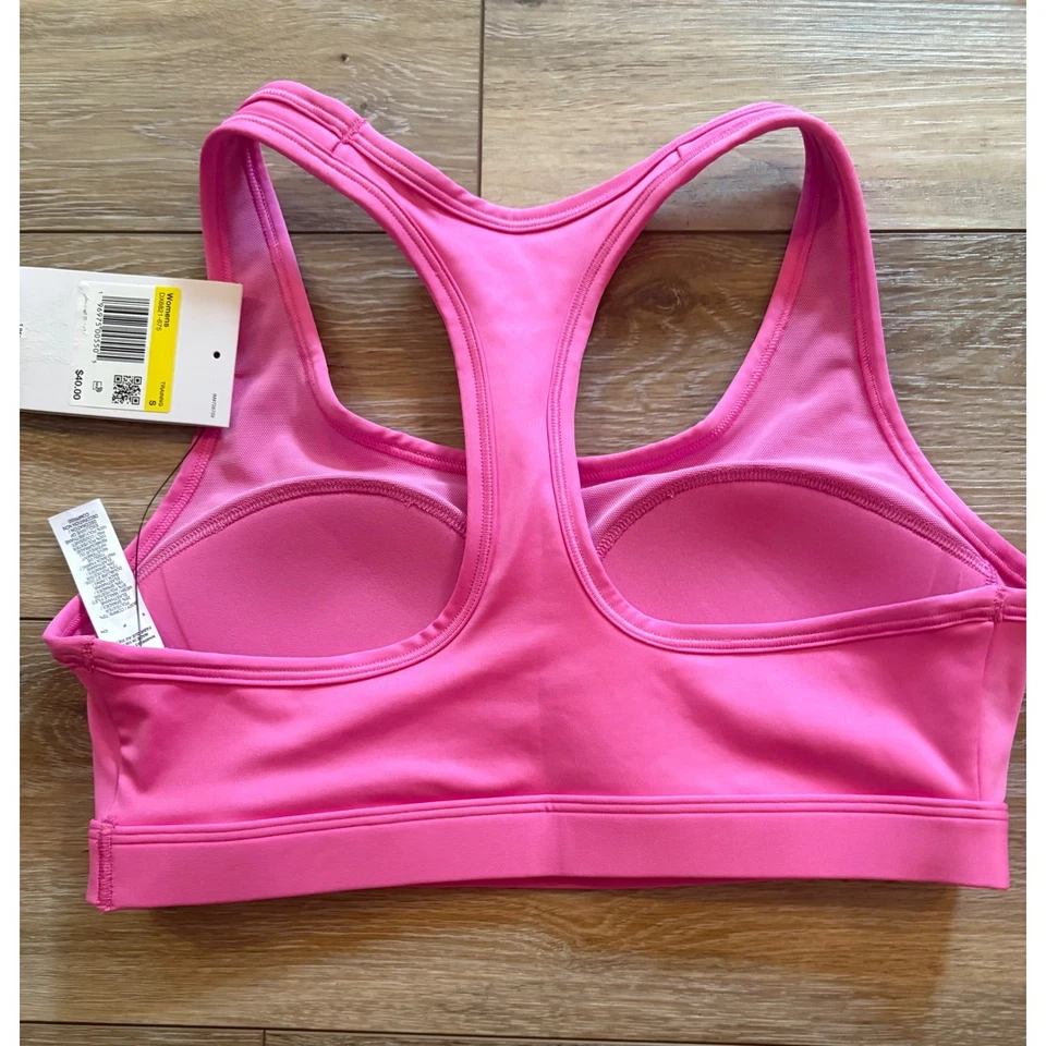 NWT size small Nike Training Sports Bra Womens Pink Medium Support Workout Gym - Image 2 of 3
