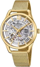 FESTINA F20629/1 Ladies Skeleton Dial Sapphire Crystal Automatic 2 Year Warranty