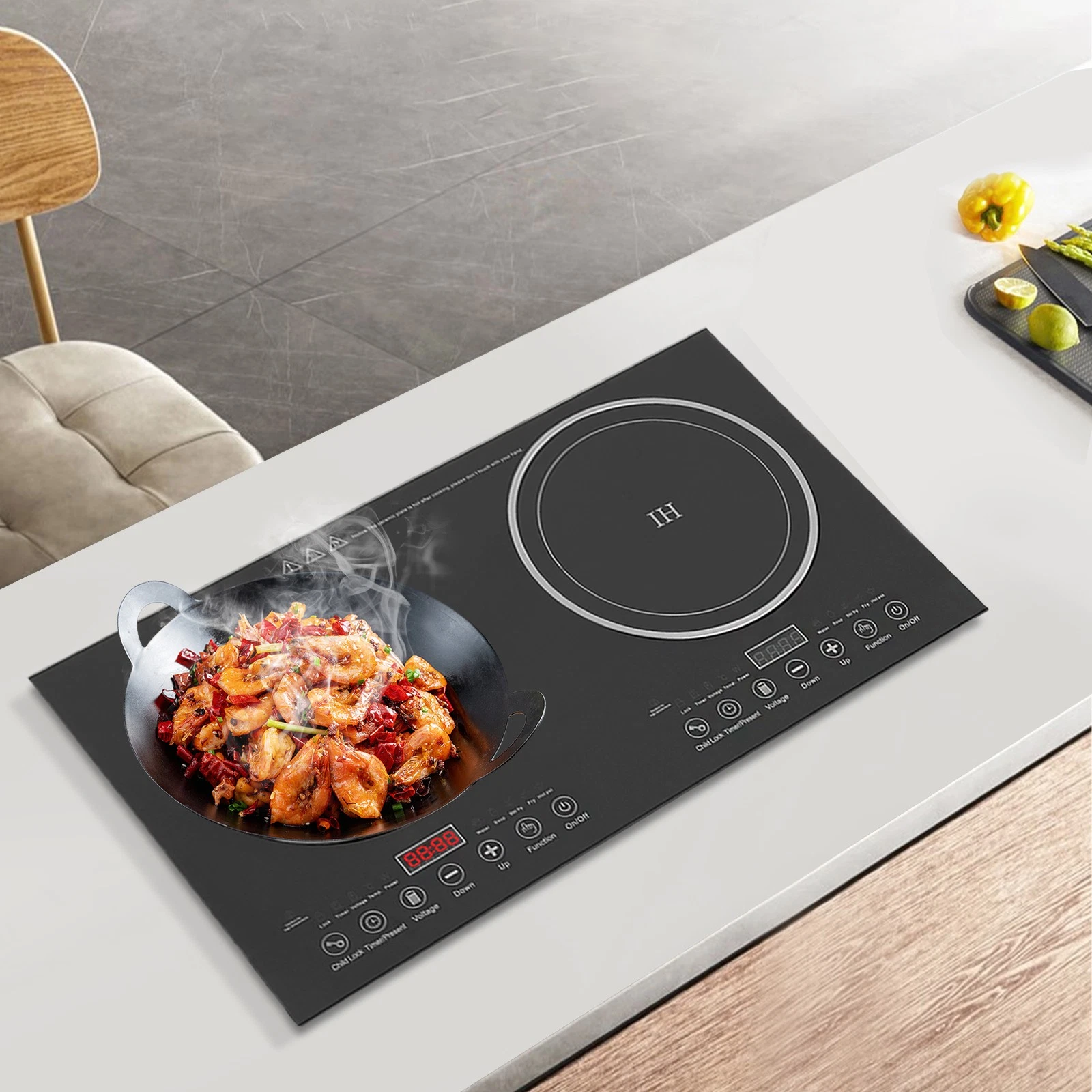Portable Induction Cooktop Countertop Dual Cooker Burner Stove Hot Plate 2400W