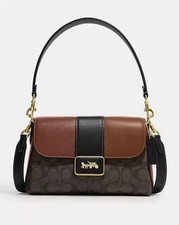 Coach Shoulder Bag Brown Black