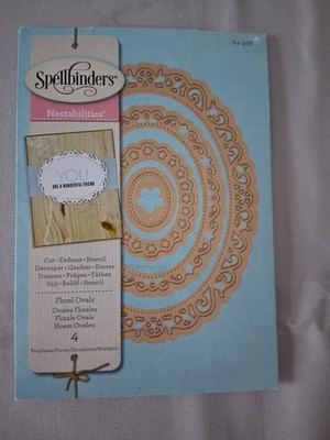 Spellbinders Nestabilities Decorative Floral Ovals Four Dies Cut Emboss Stencil