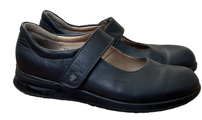 Finn Comfort Beja Mary Jane Shoes Black Leather Comfort Walking Shoes Size 8.5