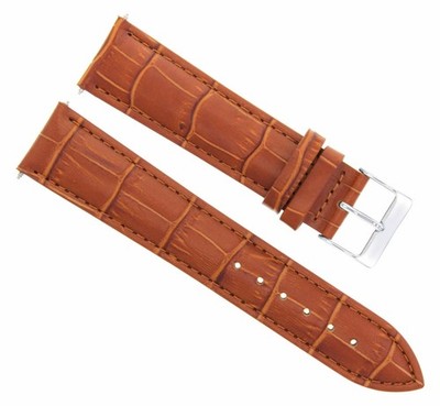 19mm Tan Leather Replacement Watch Strap For Rolex Date Air King 34mm