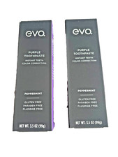 2 Evo Purple Toothpaste Instant Color Correction Peppermint Flouride Free 3.5oz