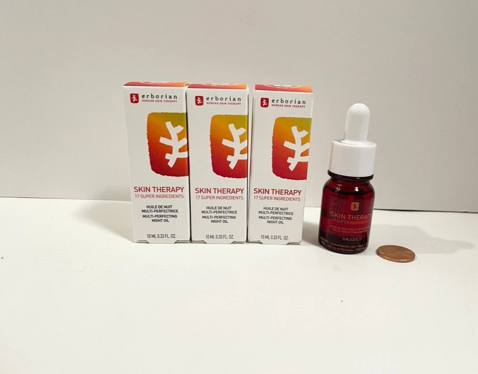 3 Erborian Skin Therapy Multi-Perfecting Night Oil 0.33 fl oz 10 mL Travel Size
