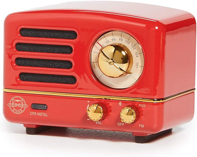 Audio OTR Metal Bluetooth Speaker & Radio, Red, One Size
