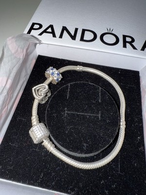 PANDORA Armband Sterlingsilber 925 Schlangenkette mit Clip-Charm Achat