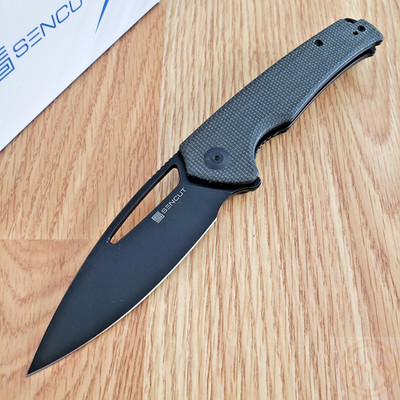 SENCUT Mims Liner Folding Knife 3.5'' 9Cr18MoV Steel Blade Green Micarta Handle