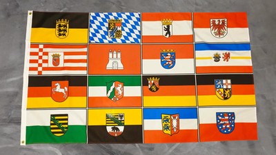 Deutschland-Flagge 90x150 Cm – Mit 16 Bundesländern, Wetterfest & Beidseitig Bedruckt Für Innen & Außen