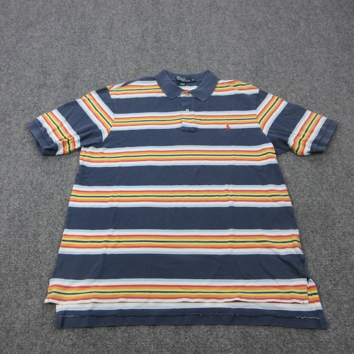 S　Polo by Ralph Lauren 1st Type Vintage Polo By Ralph Lauren Polo Shirt Mens XLT Blue Cotton