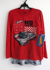 Hotwheels Boys Long Sleeve Sleep Top Shorts Pajama Set 2-piece XS 4/5 NEW