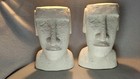 Easter Island Head Statues/Sculptures, Shelf Or Mantle Ornaments/Book Ends