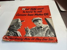 Vintage 1940 s Conoco Motor Oil Informational...