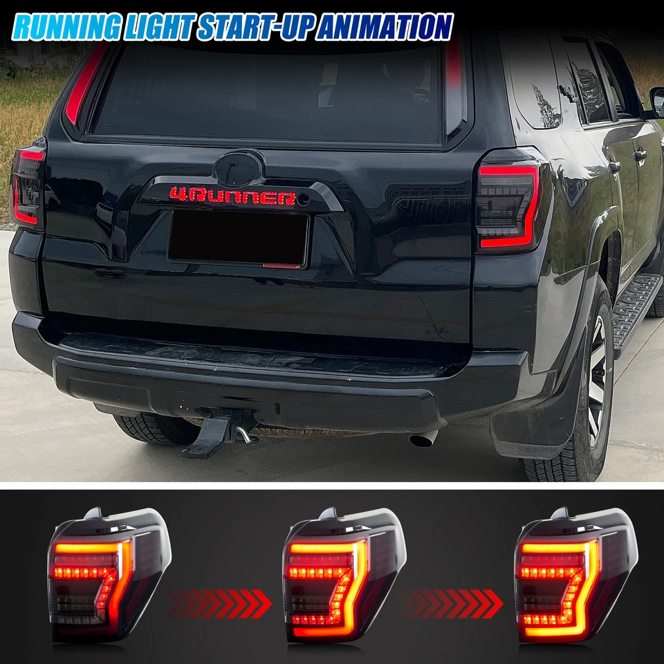 Светодиодные задние фонари для Toyota 4Runner 2010-2024 5-го поколения черные задние фонари в сборе - Изображение 3 из 4