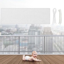 Hosuly Banister Guard 15 x 3 ft Balcony Netting for Kids 15 x 3 ft, White