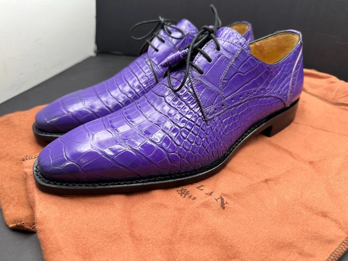 strapless open back dress Handmade Men's Purple Leather Fringe Loafers US 8 / Purple main image 0