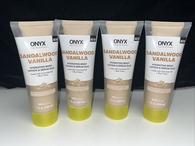 4 PACK-ONYX  SANDALWOOD VANILLA Hydrating Body Lotion & Serum Duo Each 7oz