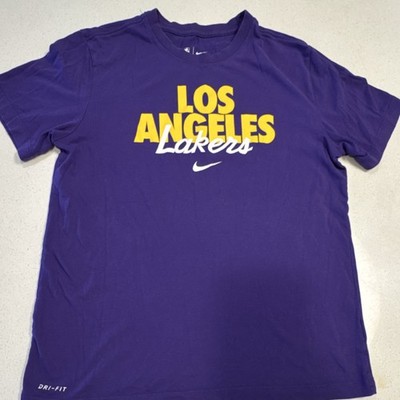 Nike Los Angeles Lakers NBA Dri-FIT T-Shirt Purple Yellow White Men's M