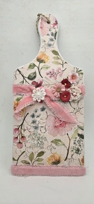 Floral Decoupaged Wooden Cutting Board