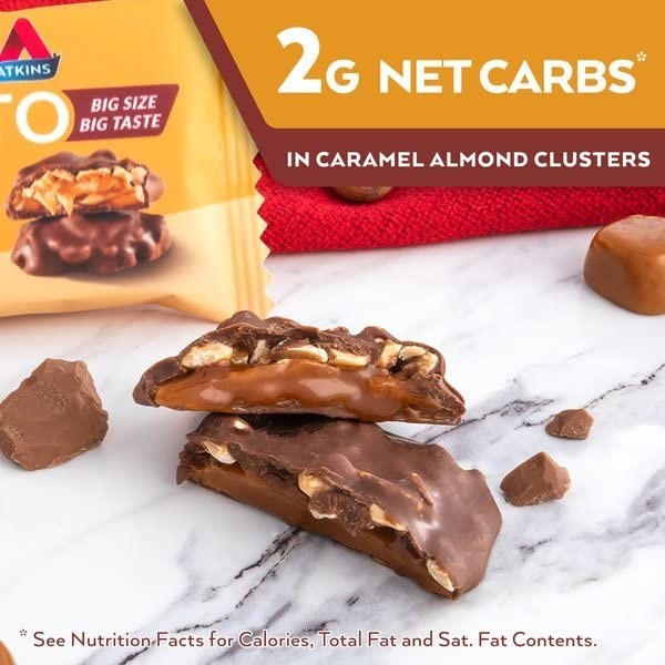 Delicious Low Carb Caramel Almond Clusters - 20 Individually Wrapped Treats