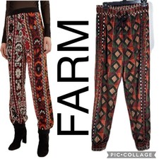 (Q1) FARM Women's Winter Printed Velvet Sports Pants Size M