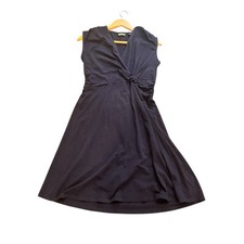 Lands End Navy Sleeveless Dress Size Medium Flattering