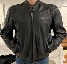 Schott NYC Men’s Cafe Racer Black Leather Motorcycle Jacket