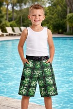 Maui And Son Polyester Boys Green Camo Board Shorts Size 10 MSRP 42.00
