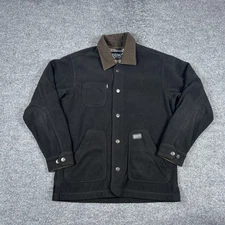 DDX Dri Duck Jacket Mens Medium Black Fleece Lined Workwear Coat Pockets