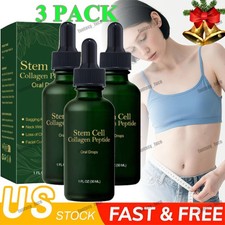 1-3X Stem Cell Collagen Peptide Oral Drops Firm Sagging Skin Reduce Wrinkle 30ml