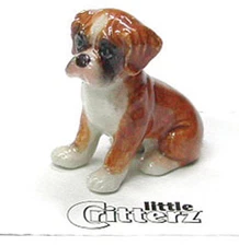 ➸ LITTLE CRITTERZ Dog Miniature Figurine Boxer Puppy Buddy 