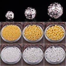 100 Pcs 4 8mm Round Metal Spacer Beads Jewelry Making Handmade Materials DIY
