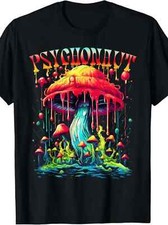 100 Made in USA, 180g Psychonaut T-shirt Psychedelic Apparel Novelty Mushrooms