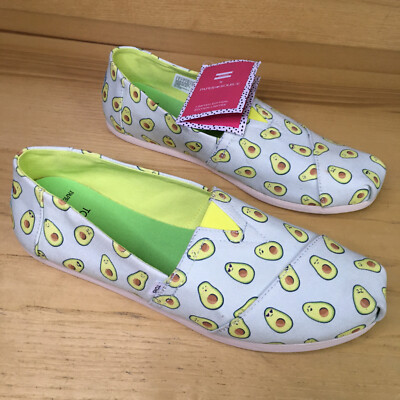 TOMS X Paper Source Limited Edition Avocado Print Slip On Shoes Women's size 9