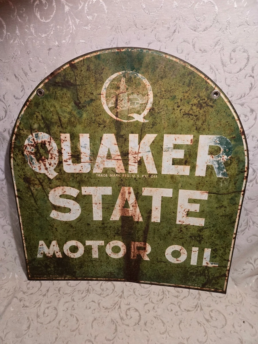 Quaker State Sign Indiana Collectible Gas & Oil Advertising Signs