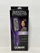 Conair Smooth & Straighten Brush With Ceramic and Nylon Technology Instant Heat