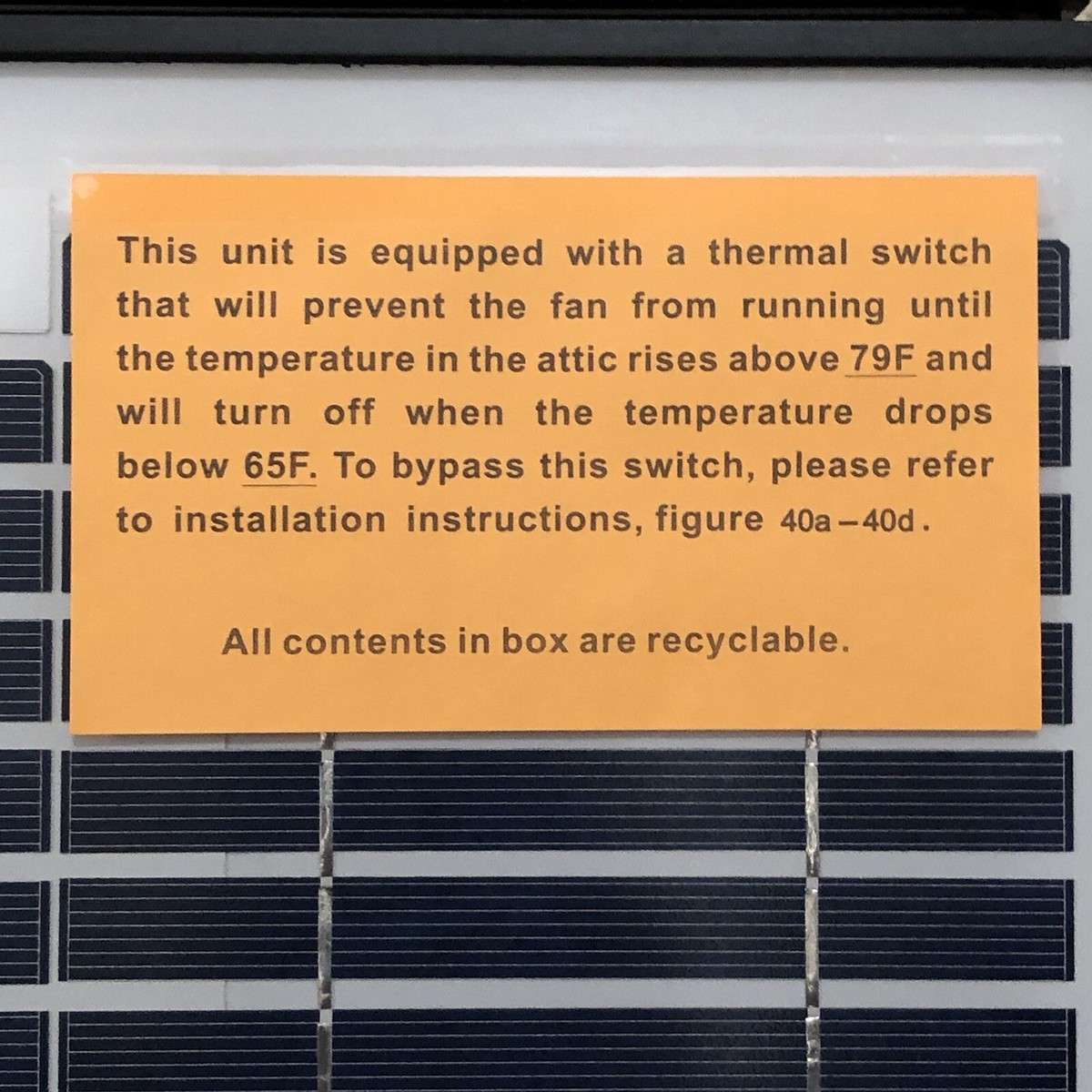 1 Attic Fan-Solar panel~ ALL Purpose Ventilator For 1010APV~US SUNLIGHT CO.  New | eBay