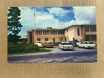 Postcard New Port Richey FL Florida Gulf High School Old Cars Vintage PC