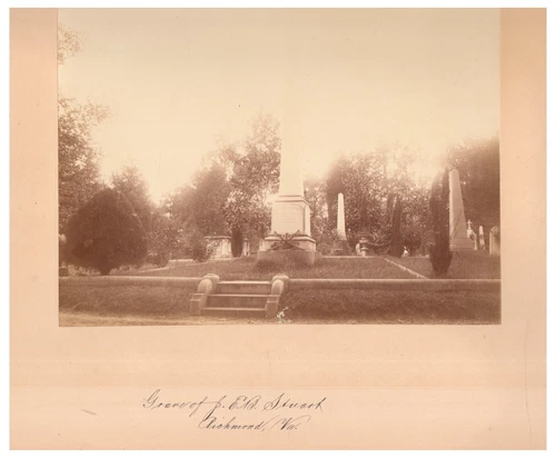 Original Civil War Enlarged Photograph of General J.E.B. Stuart's Gravesite