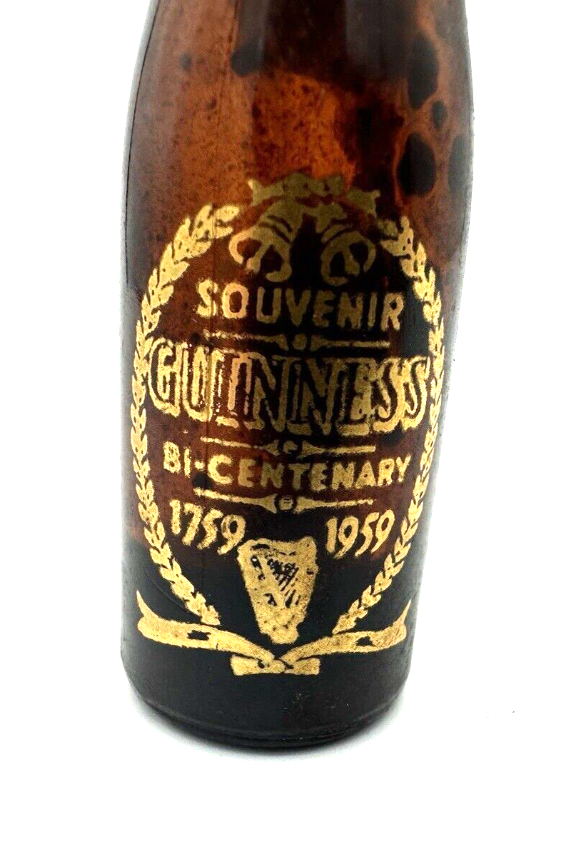 Vintage Guinness Old Miniature Souvenir Beer Bottle 1759-1959 Bi