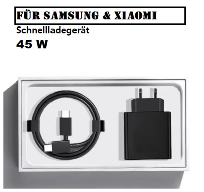 45W GaN USB-C Ladegerät PD 3.0 Schnellladung für iPhone 15 & Samsung S24/S23
