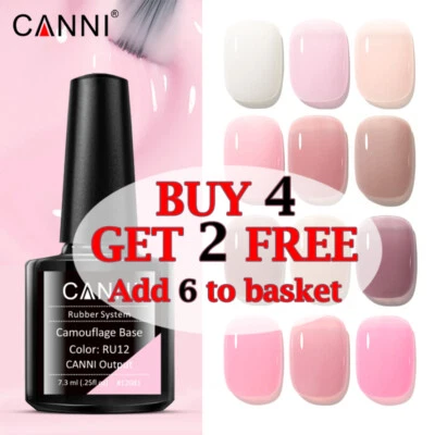 CANNI Long Lasting Nude Pink Camouflage Rubber Base Coat Nail Gel 7.3ml