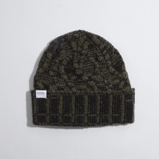 Coal The Nukon Cable Knit Wool Cuff Beanie with Fleece Band Olive Black Marl New